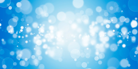 White lights bokeh , Celebration, Bokeh christmas, defocus glitter blur on blue background. Illustration
