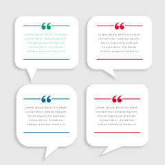 white chat bubble style quote mark template design