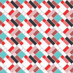 Patchwork, mosaic and geometric elements, seamless pattern.