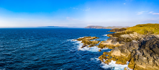 Aerial view of the coastline at Daros in County Donegal - Ireland.