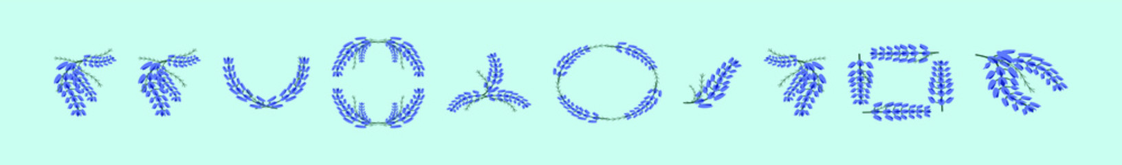 set of bluebonnet cartoon icon design template  with various models. vector illustration