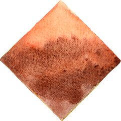 Abstract brown square watercolor hand painting banner for decoration