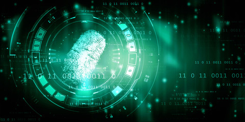 Fingerprint Scanning Technology Concept 2d Illustration