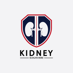 Kidney Shield Logo Template Design Vector, Emblem, Design Concept, Creative Symbol, Icon.