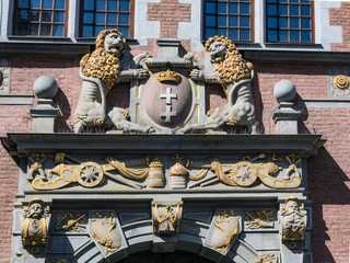 A detail of the Gdańsk coat of arms, Poland © Janina