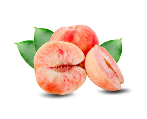 Peach with isolated on white background