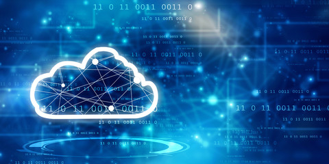 Fototapeta premium 2d rendering technology Cloud computing 