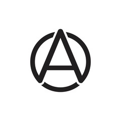 Letter AW circle logo icon vector
