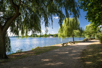 Hamburg Alster Wanderweg Bellevue Sommer