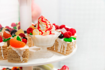 Collection of soap in the form of ice cream, cake and other sweets.