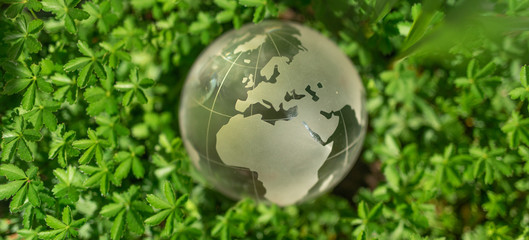 green earth concept glass sphere.
