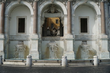 The marvelous Acqua Paola Fountain in Rome, Italy.