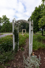 Arched Trellises and Plants in a Beautiful Garden at Dellwood Park in Lockport Illinois during the Summer