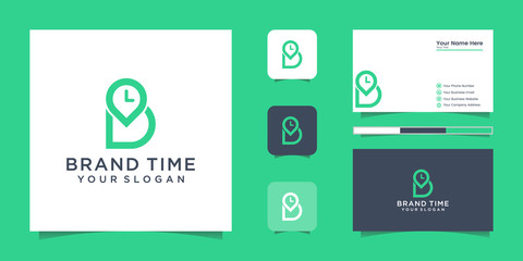 logo b with the concept of clock / time and inspired business cards © Royin