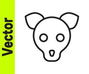 Black line Dog icon isolated on white background. Vector.