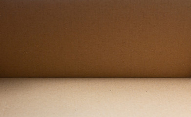 Cardboard wall and floor Brown paper background