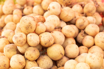 Fresh organic Longkong in the market.