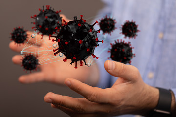 virus. Novel, people  Concept  quarantine.