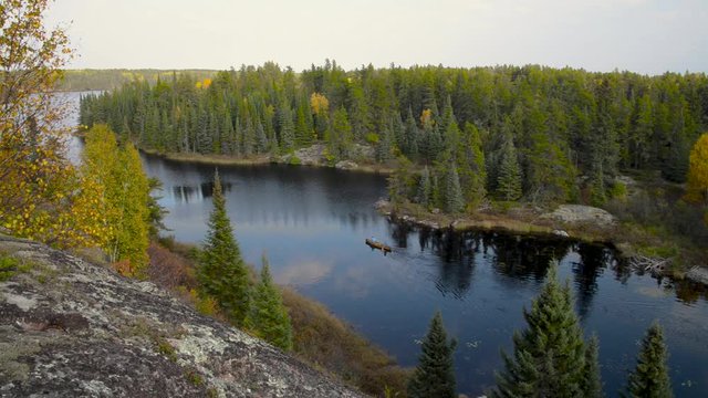 Paddling in the rocky Canadian Shield country of eastern Manitoba.