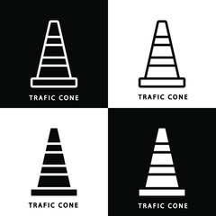 Trafic Cone Icon Line and Flat Solid Logo. Cone Symbol Glyph Vector Illustration