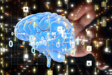 science AI smart brain artificial system network digital