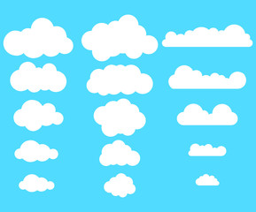 Cloud symbol or logo, different clouds set.Clouds icon, vector illustration.