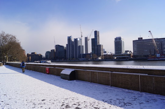 Riverside Walk in Millbank after a snowfall