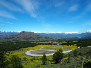 Scenic shot of the road called Cuesta del Diablo or Devil's  Slope located in Chile
