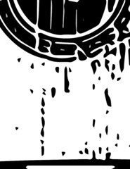 Guitar illustration , black and white background texture