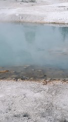 Abstract Light Blue and White Natural Spring with Mist