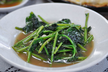 stir fried morning glory, stir fried water morning glory  or stir fried vegetable