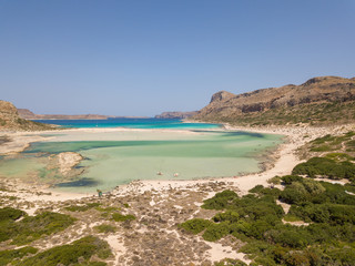 Fototapeta na wymiar Gramvousa island and Balos Lagoon on Crete