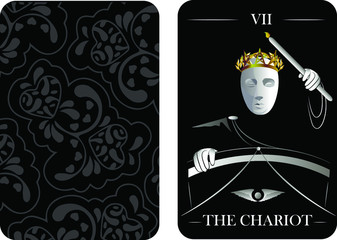 tarot cards old arcana the chariot vector shirt card pattern