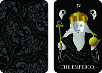 tarot cards old arcana the emperor vector shirt card pattern
