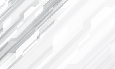 Abstract white grey geometric cyber design modern futuristic technology background vector illustration.