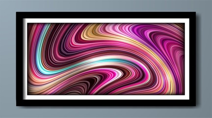 Vector design layout for Modern colorful flow poster with Wave liquid shape background