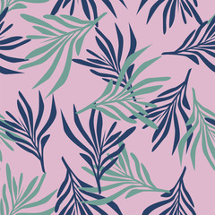 Tropical leaves seamless pattern palm leaves jungle vector floral background print design for textiles fashion prints summer spring illustration
