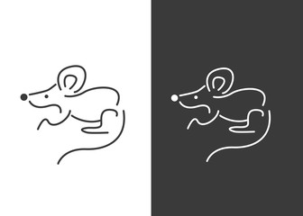 Vector illustration of a silhouette of the rat. The carrier of the disease. Drawing, picture isolated on white background. Side view, profile. Logo icon rat.rat vector logo,
mouse logo vector,mouse 5