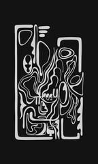 abstract shapes and lines on dark background