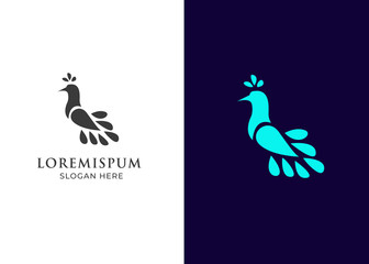 bird leaf logo vector icon template download mono line color line art outline.bird logo fly,white dove artwork,one line bird drawing,bird vector logo 4