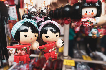 Typical Asaskusa souvenirs, wooden dolls.
