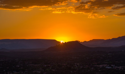 sunset over the mountains