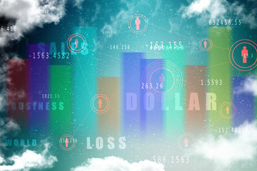 2d rendering Stock market online business concept. business Graph 