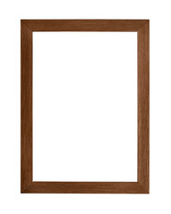 Modern dark brown picture frame on white