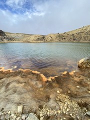 Lac volcanique du parc Tongariro, Nouvelle Zélande