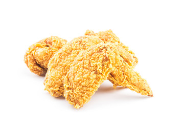 Fried chicken isolated on white background.