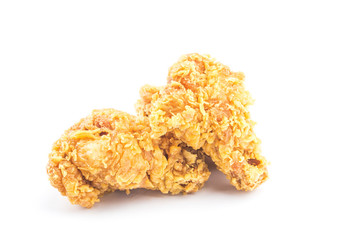 Fried chicken isolated on white background.