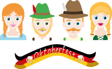 Vector illustration concept of german people and oktoberfest