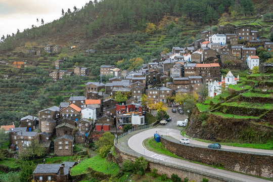 Amazing schist houses of Piodao in Serra da Estrela, Portugal