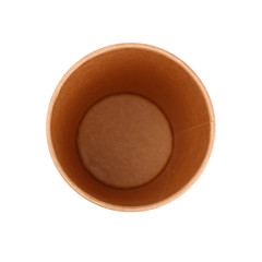 One brown paper parchment coffee cup isolated